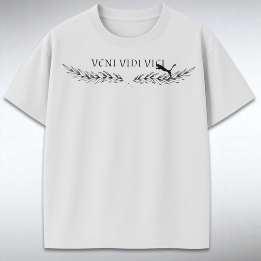 Veni Vidi Vici Laurel Graphic T‑Shirt – White | Rascal Nation